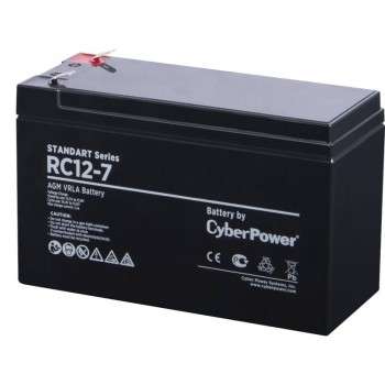 Аккумулятор для ИБП CYBERPOWER Аккумуляторная батарея RC 12-7 12V/7Ah {клемма F2, ДхШхВ 151х65х94 мм, высота с клеммами 102, вес 2кг, срок службы 6 лет}