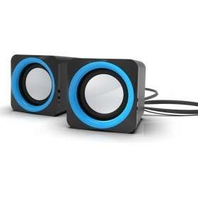 Акустическая система RITMIX SP-2025 Black-blue {5 Вт , 45 мм, USB, jack 3.5 мм,  60-20000 Гц, рег. громкости, 62*62*65 мм, черный-синий}