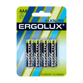 Аккумулятор ERGOLUX Батарея Alkaline LR03-BL4 AAA 1250mAh  блистер
