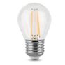 Лампа GAUSS 105802205 Светодиодная LED Filament Шар E27 5W 450lm 4100K 1/10/50