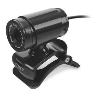 Веб-камера CBR CW 830M Black, с матрицей 0,3 МП, разрешение видео 640х480, USB 2.0, встроенный микрофон, ручная фокусировка, крепление на мониторе, длина кабеля 1,4 м, цвет чёрный