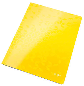 Папки и файлы LEITZ Папка-скоросшиватель WOW 30010016 A4 картон ламинированный желтый с огранич.формата