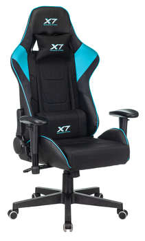 Кресло A4TECH игровое X7 GG-1100 черный/голубой текстиль/эко.кожа крестов. пластик