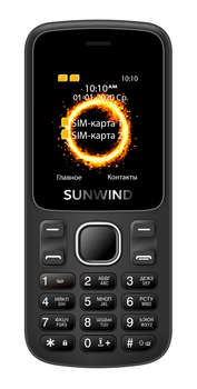 Сотовый телефон SUNWIND Мобильный телефон A1701 CITI 32Mb черный моноблок 2Sim 1.77" 128x160 GSM900/1800 GSM1900 FM microSD max32Gb
