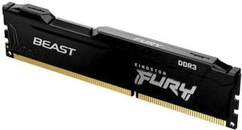 Оперативная память Kingston Память DDR3 4Gb 1600MHz KF316C10BB/4 Fury Beast Black RTL PC3-12800 CL10 DIMM 240-pin 1.5В single rank с радиатором Ret