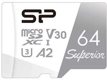 Карта памяти Silicon Power Флеш карта microSDXC 64GB SP064GBSTXDA2V20SP Superior + adapter