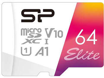 Карта памяти Silicon Power Флеш карта microSDXC 64GB SP064GBSTXBV1V20SP Elite + adapter