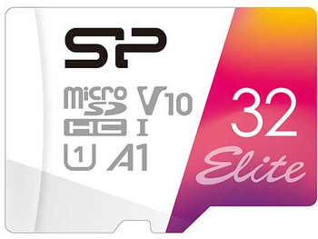 Карта памяти Silicon Power Флеш карта microSDHC 32GB SP032GBSTHBV1V20SP Elite + adapter
