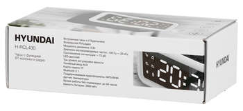 Радиобудильник HYUNDAI Будильник H-RCL430 черный LED подсв:белая часы:цифровые FM