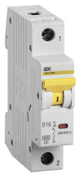 Автоматический выключатель IEK Выключатель автоматический MVA31-1-016-B 16A тип B 6kA 1П 230В 1мод белый