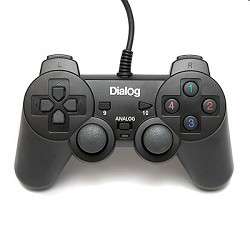 Игровое устройство Dialog Action GP-A11, черный {Геймпад, вибрация, 12 кнопок, USB}