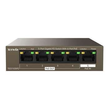 Маршрутизатор Tenda Коммутатор 5PORT 10/100/1000M 4POE TEG1105PD TENDA