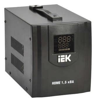 Сетевой стабилизатор IEK Стабилизатор напряжения Home 1.5кВА однофазный черный