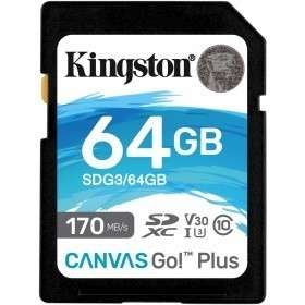 Карта памяти Kingston SecureDigital 64Gb Canvas Go Plus SDXC UHS-I U3 V30 SDG3/64GB