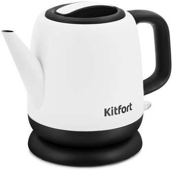 Чайник/Термопот KITFORT Чайник электрический KT-6112 1л. 1630Вт белый/черный корпус: металл/пластик