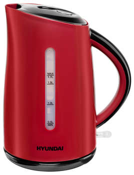 Чайник/Термопот HYUNDAI Чайник электрический HYK-P3024 1.7л. 2200Вт красный/черный корпус: пластик