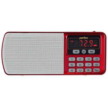 Радиоприемник Perfeo цифровой ЕГЕРЬ FM+ 70-108МГц/ MP3/ питание USB или BL5C/ красный  [PF_5026]