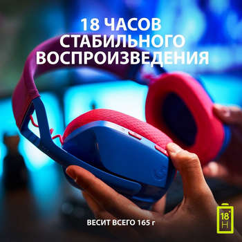 Игровая гарнитура Logitech Наушники с микрофоном G435 синий/розовый накладные Radio оголовье