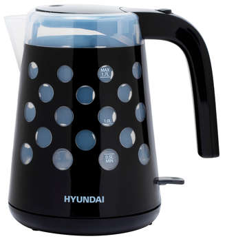 Чайник/Термопот HYUNDAI Чайник электрический HYK-G2012 1.7л. 2000Вт черный/прозрачный корпус: пластик