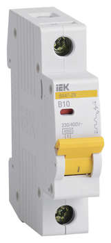 Автоматический выключатель IEK Выключатель автоматический MVA20-1-010-B ВА47-29 10A тип B 4.5kA 1П 230/400В 1мод белый