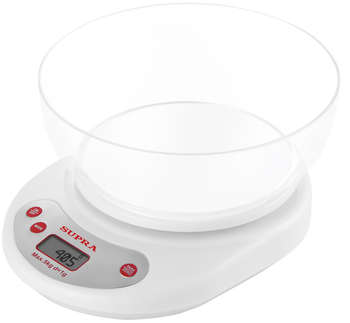 Кухонные весы SUPRA Весы кухонные электронные BSS-4515PB макс.вес:5кг белый