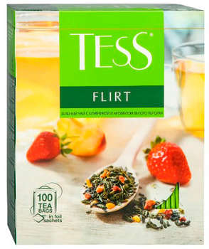 Чай Tess Flirt зеленый фруктово-ягодный 100пак. карт/уп.