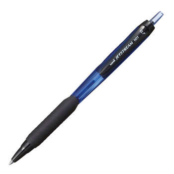 Ручка шариковая NONAME Ручка шариков. автоматическая Uni Jetstream  черный/синий d=0.7мм син. черн. сменный стержень 1стерж. линия 0.35мм резин. манжета на масляной основе