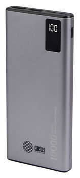 Зарядное устройство, аккумулятор CACTUS Мобильный аккумулятор CS-PBFSLT-10000 10000mAh 3A серый