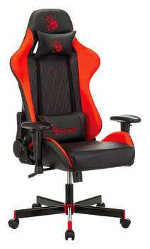 Игровое кресло A4TECH Кресло игровое Bloody GC-870 черный/красный ромбик эко.кожа с подголов. крестов. металл