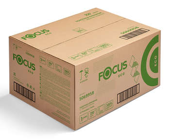 Полотенца бумажные FOCUS Eco 1-нослойная 250лист. белый