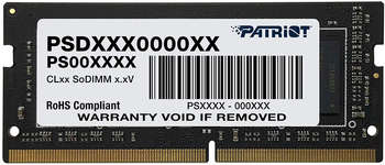 Оперативная память Patriot Память DDR4 8Gb 3200MHz PSD48G320081S Signature RTL PC4-25600 CL22 SO-DIMM 260-pin 1.2В single rank Ret