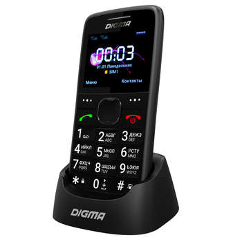 Сотовый телефон Digma Мобильный телефон S220 Linx 32Mb черный моноблок 2Sim 2.2" 176x220 0.3Mpix GSM900/1800 MP3 FM microSD max32Gb
