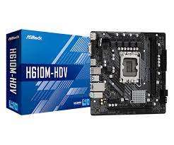 Материнская плата ASRock H610M-HDV Soc-1700 Intel H610 2xDDR4 mATX AC`97 8ch GbLAN+VGA+HDMI+DP