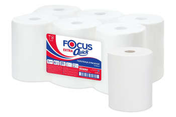 Полотенца бумажные FOCUS Extra Quick 1-нослойная 200м белый
