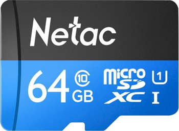 Карта памяти Netac Флеш карта microSDXC 64GB NT02P500STN-064G-S P500 w/o adapter