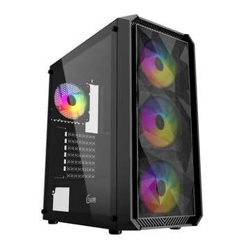 Корпус Powercase Mistral Edge, Tempered Glass, 4x 120mm 5-color fan, чёрный, ATX