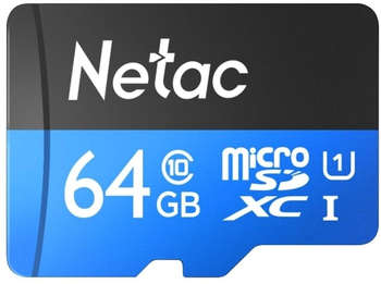 Карта памяти Netac Флеш карта microSDXC 64GB NT02P500STN-064G-R P500 + adapter