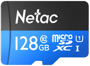 Карта памяти Netac Флеш карта microSDXC 128GB NT02P500STN-128G-R P500 + adapter