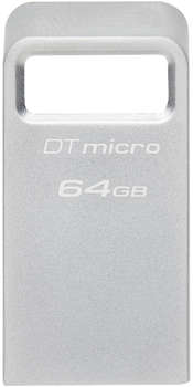 Flash-носитель Kingston Флеш Диск 64Gb DataTraveler Micro DTMC3G2/64GB USB3.0 серебристый