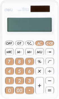 Калькулятор DELI карманный EM120WHITE белый 12-разр.