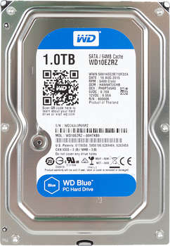 Жесткий диск HDD Western Digital SATA 1TB 6GB/S 64MB BLUE WD10EZRZ