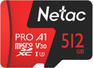 Карта памяти Netac Флеш карта microSDXC 512GB NT02P500PRO-512G-R P500 Extreme Pro + adapter