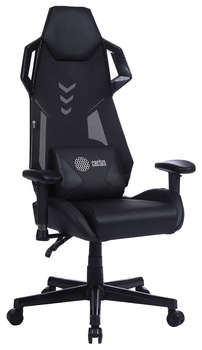 Кресло CACTUS игровое CS-CHR-090BL черный эко.кожа/сетка крестов. нейлон