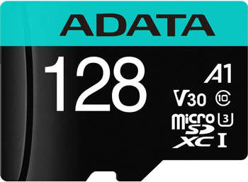 Карта памяти A-DATA Флеш карта microSDXC 128GB AUSDX128GUI3V30SA2-RA1 Premier Pro + adapter