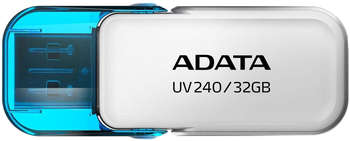 Flash-носитель A-DATA Флеш Диск 32Gb UV240 AUV240-32G-RWH USB2.0 белый/голубой