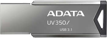 Flash-носитель A-DATA Флеш Диск 64Gb UV350 AUV350-64G-RBK USB3.0 серебристый