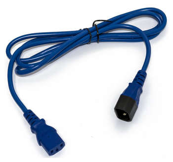 Кабель силовой HYPERLINE Шнур питания PWC-IEC13-IEC14-3.0-BL C13-С14 проводник.:3x1.0мм2 3м 230В 10А  синий