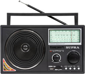 Радиоприемник SUPRA портативный ST-25U черный USB SD
