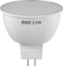 Лампа GAUSS светодиодная Elementary MR16 3.5Вт цок.:GU5.3 спот 220B 4100K св.свеч.бел.нейт. MR16