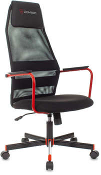Кресло ZOMBIE игровое One черный TW-01 3C11 сетка/ткань с подголов. крестов. металл